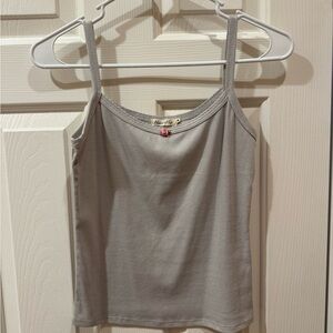 Heart Hips Gray Camisole Top with rose detail.
